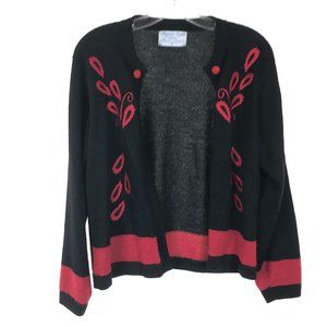 Medium Pure Alpaca Embroidered Cardigan Sweater